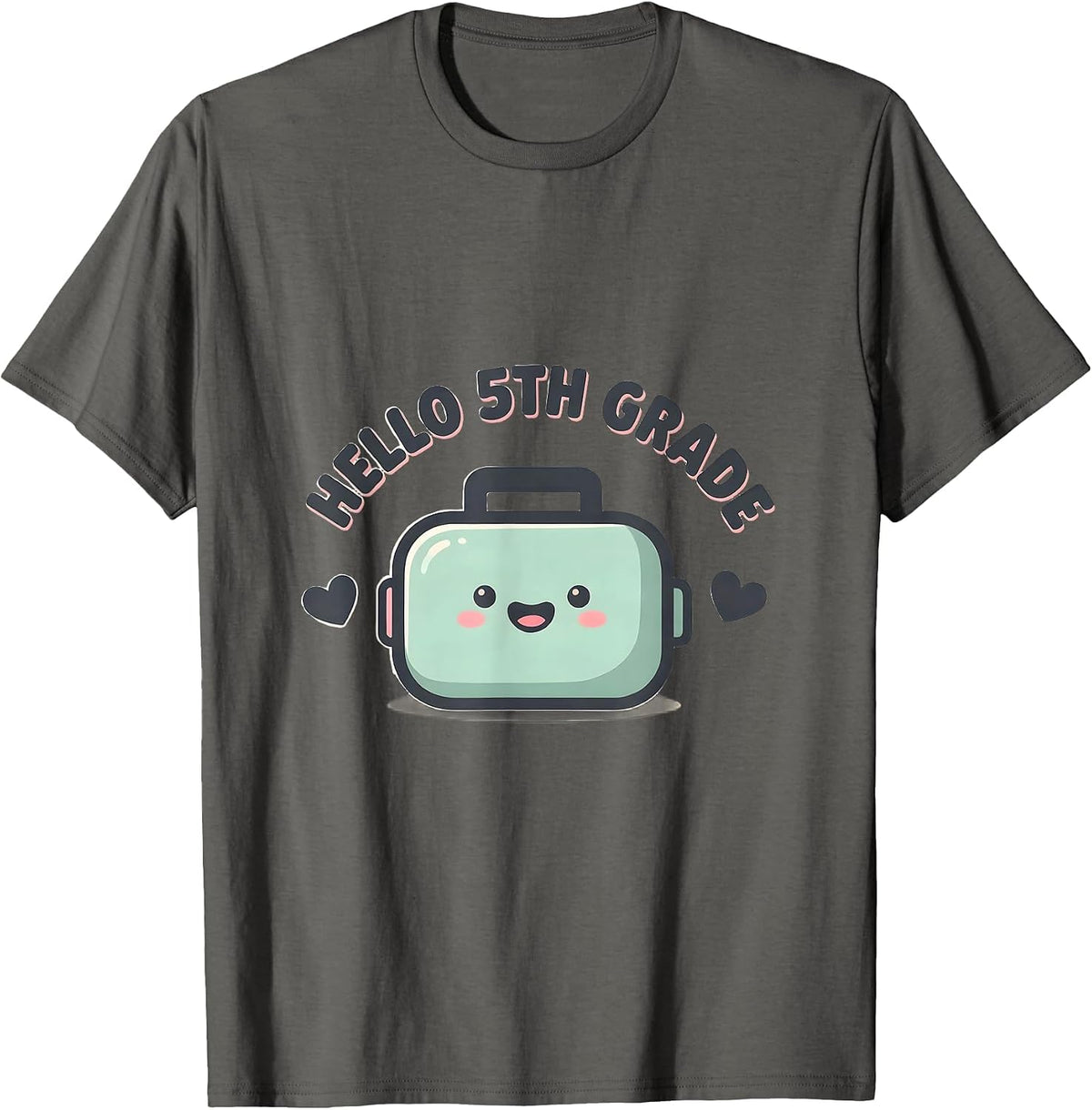Hello 5th Grade Cute Kawaii Back To School 5th Grade Team T-Shirt - Asphalt Grey