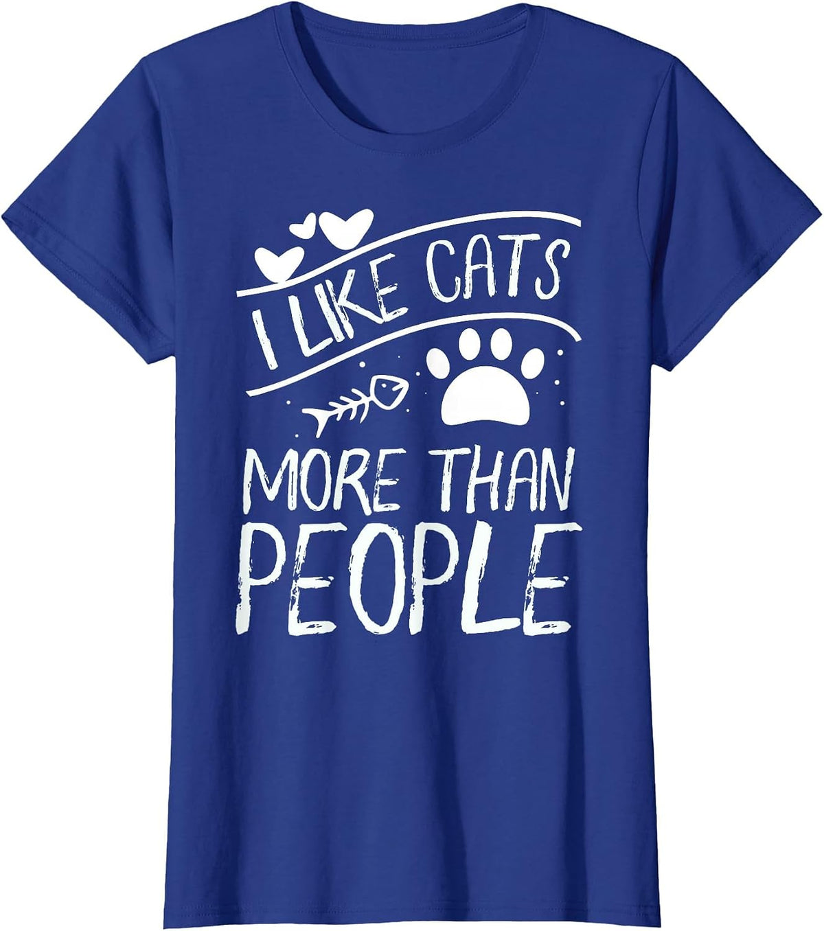 Cat Lover Tee | I Like Cats More Than People T-Shirt T-Shirt - Royal Blue