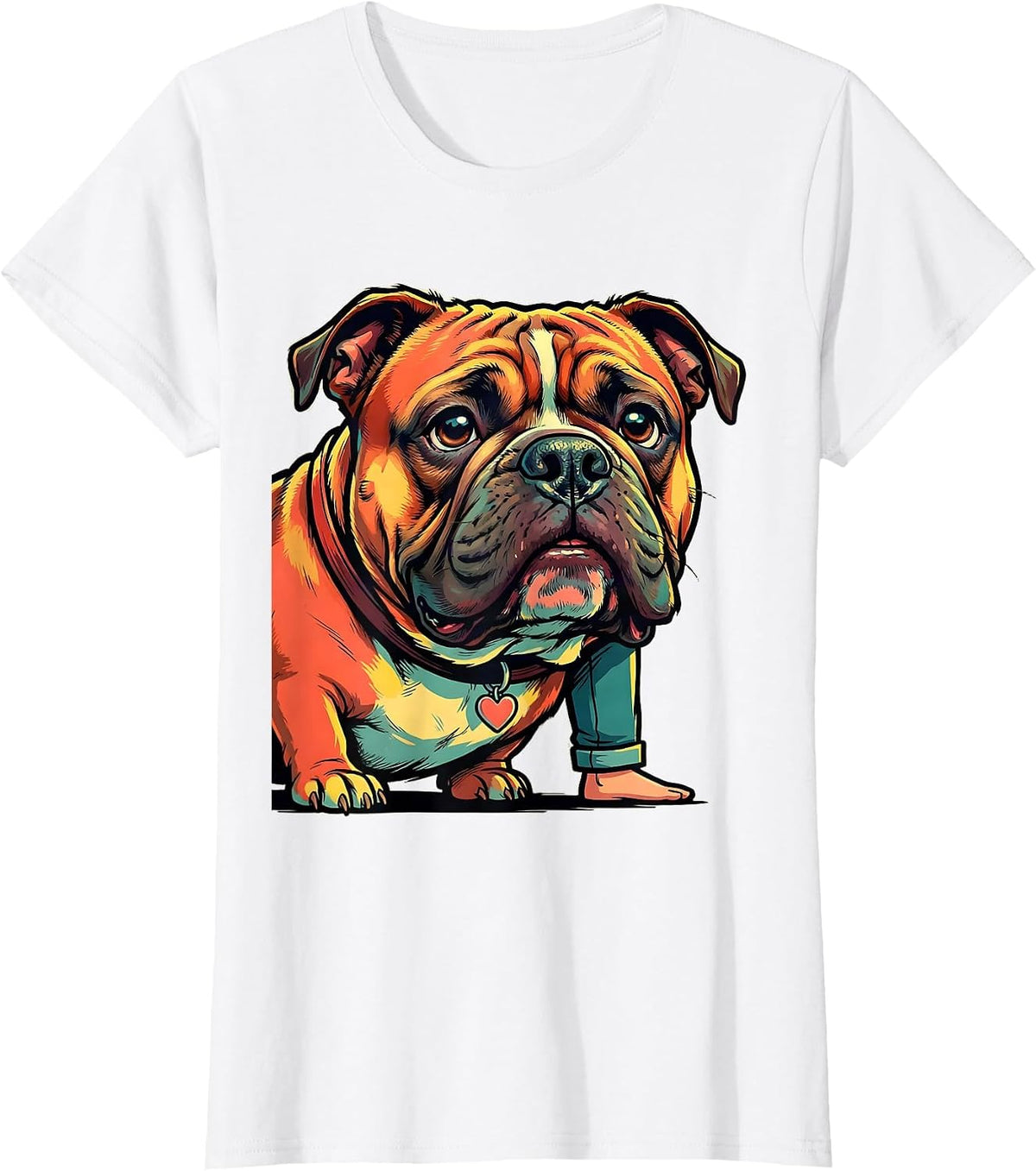 Pittie Dog Mom Cartoon Pit Bull Lover Gift T-Shirt - White