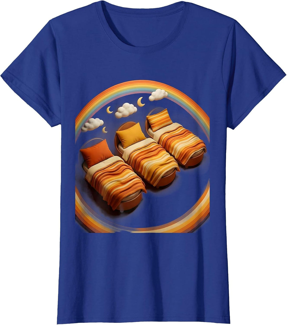 Women's Kindergarten Teacher Nap Time Cots Graphic T-Shirt - Royal Blue