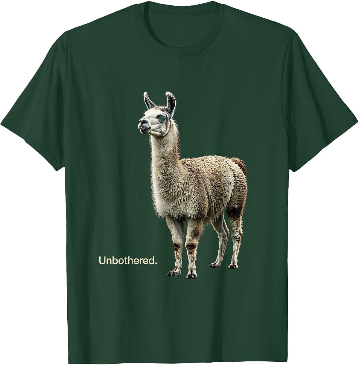 Men's Unbothered Funny Llama Alpaca Lover Gift for Nana T-Shirt - Dark Green