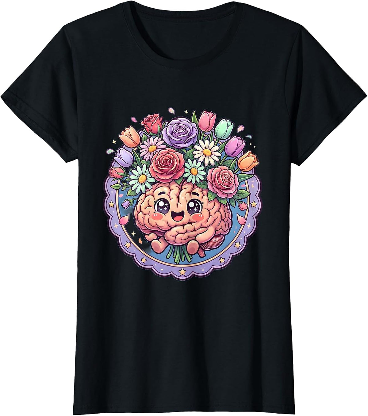 Special Education Floral Brain Bloom Graphic T-Shirt - Black