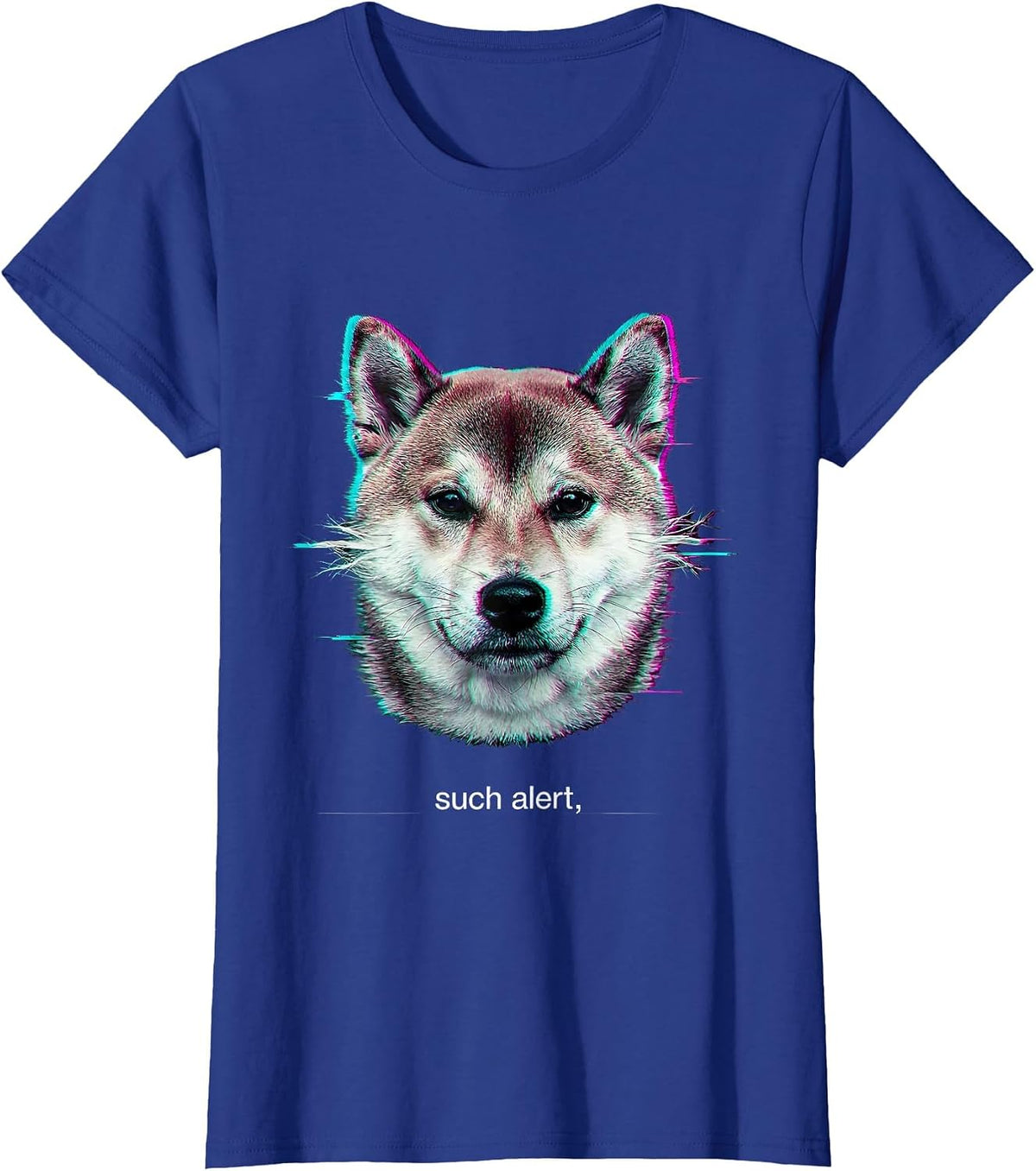Women's such alert Glitch Kawaii Shiba Inu Dog Lover Meme Humor T-Shirt - Royal Blue
