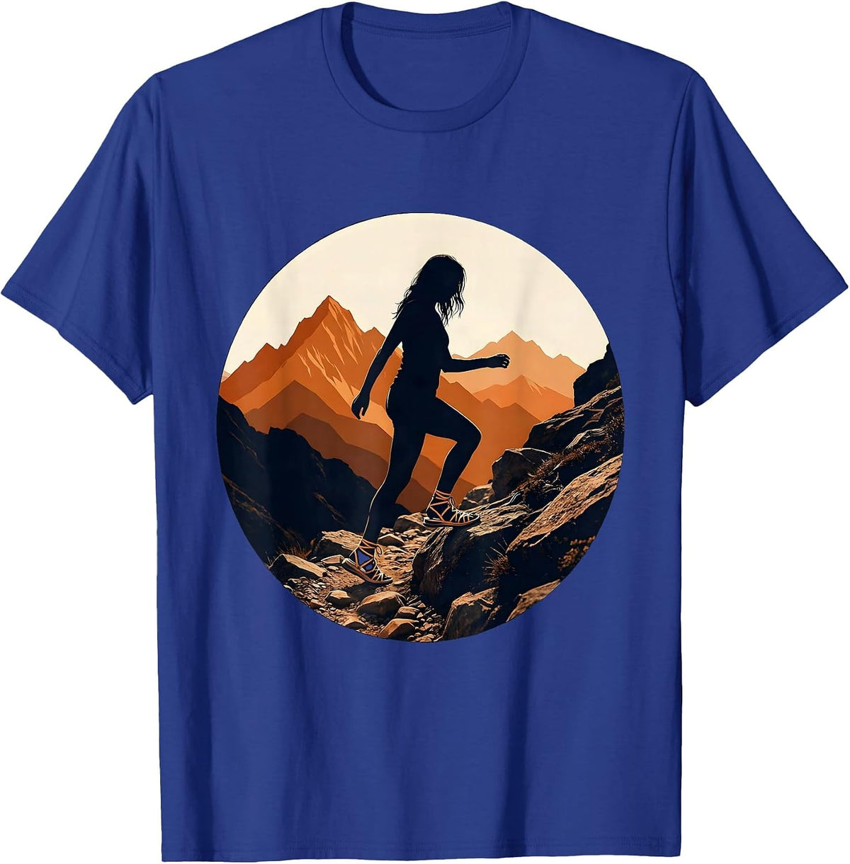 Outdoor Adventure Sandal Hiker Mountain Trail T-Shirt - Royal Blue