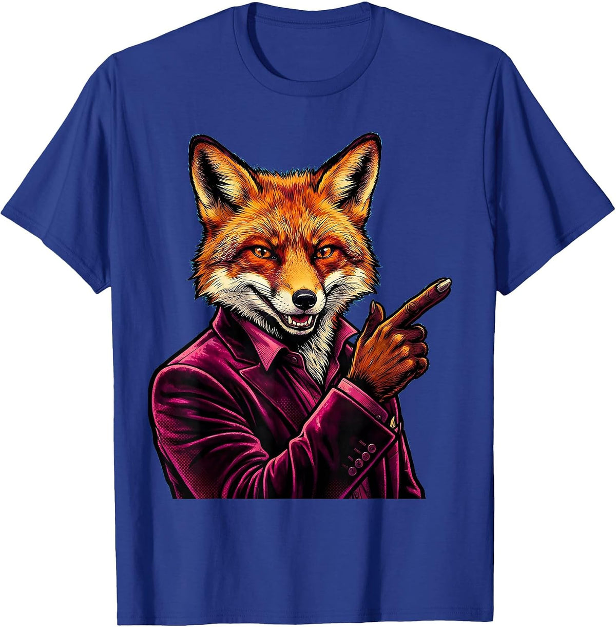 Rizz Em With The Tism Smooth Fox Velvet Suit T-Shirt - Royal Blue