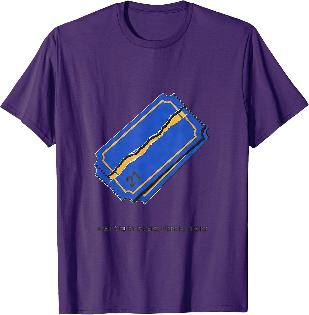 Men's Admitted By Chance, Here By Choice Down Syndrome Awareness T-Shirt - Purple