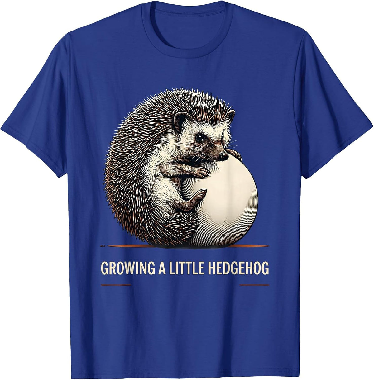 Men's Growing A Little Hedgehog Funny Pregnancy Announcement Mom T-Shirt - Royal Blue