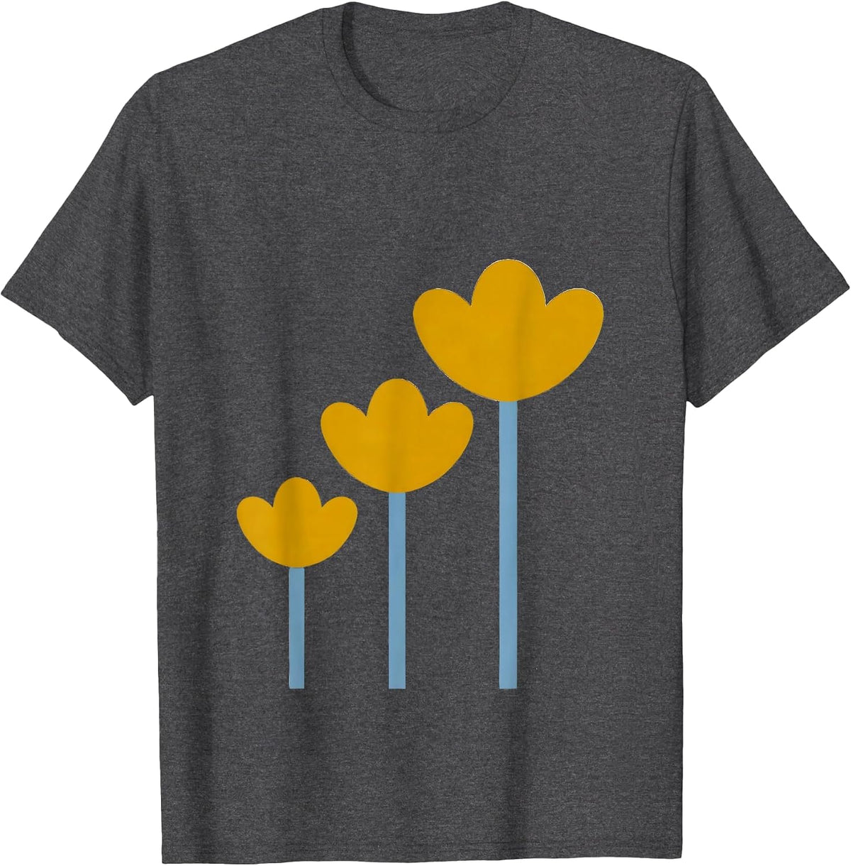 Men's Down Syndrome Awareness Blooming Flowers Design T-Shirt - Dark Heather Grey