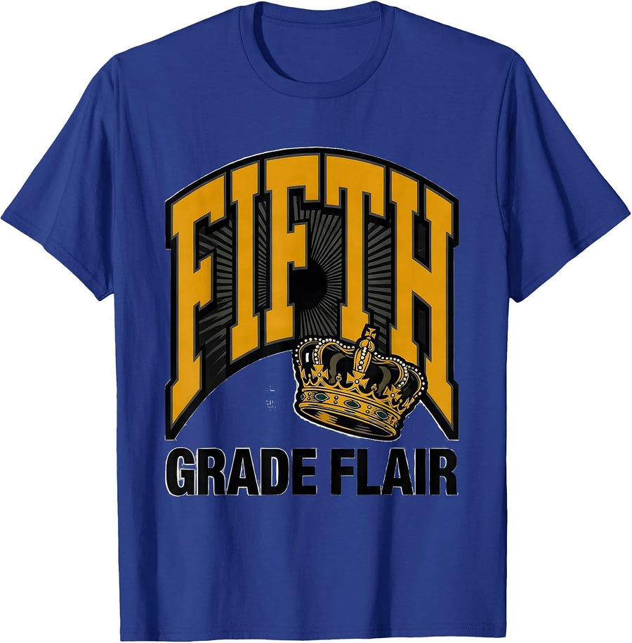 Fifth Grade Flair Retro Fifth Grade Back To School 5th Grade T-Shirt - Royal Blue