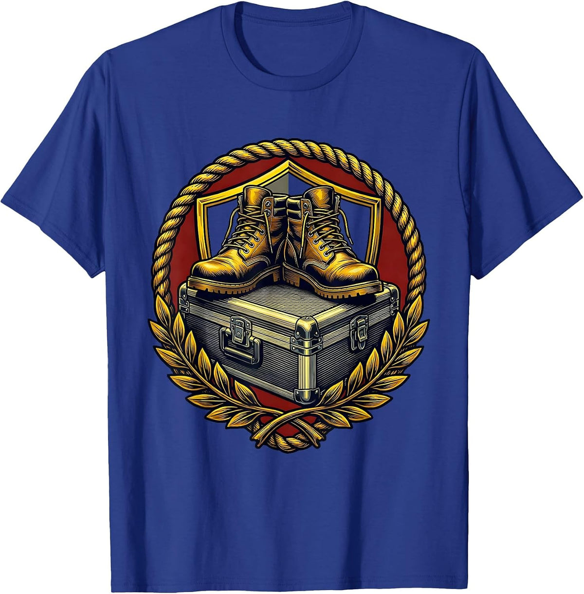 Men's Worn Work Boots and Toolbox Blue Collar Graphic T-Shirt - Royal Blue