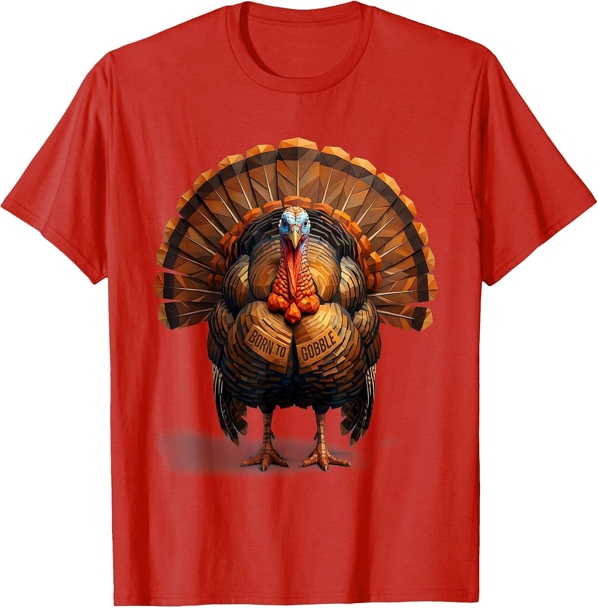 Men's Born to Gobble Funny Turkey Design T-Shirt - Red