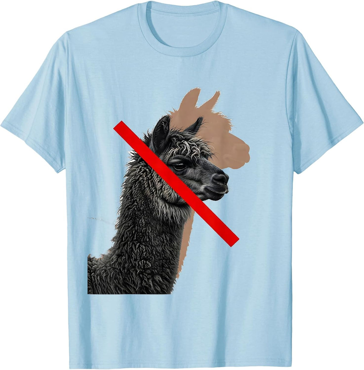 Men's Alpaca Profile Humor Casual T-Shirt - Baby Blue