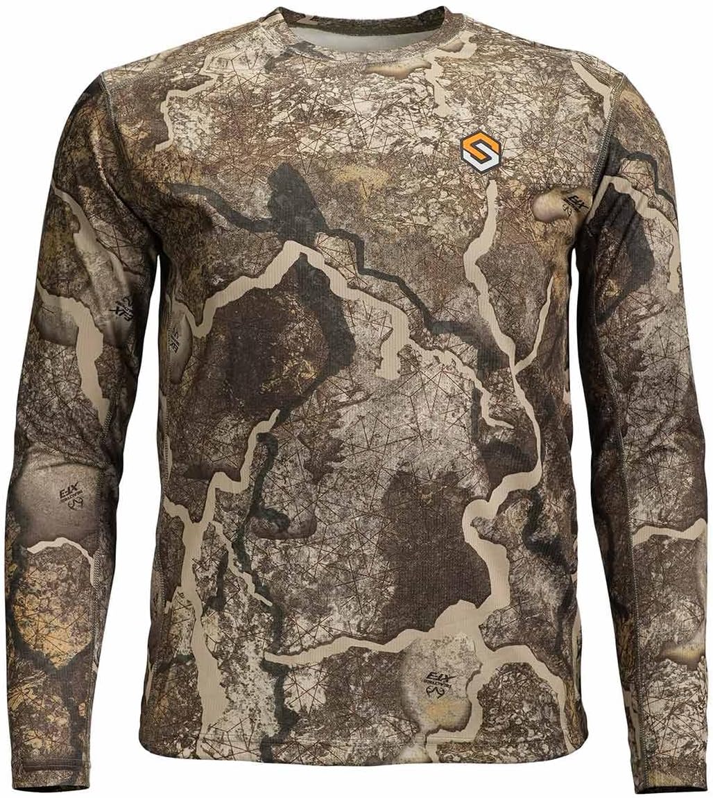 ScentLok Featherweight Long Sleeve Lightweight Camo Hunting Crew Shirt for Men - Realtree Xt-3