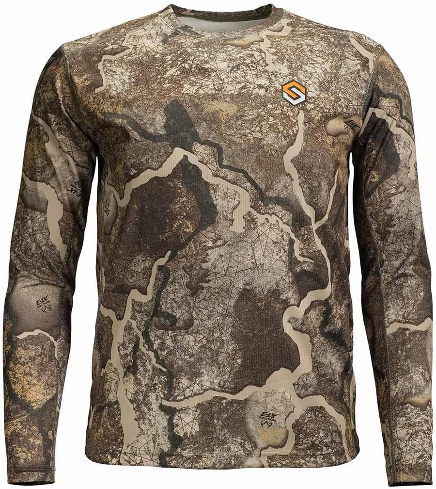 ScentLok Featherweight Long Sleeve Lightweight Camo Hunting Crew Shirt for Men - Realtree Xt-3