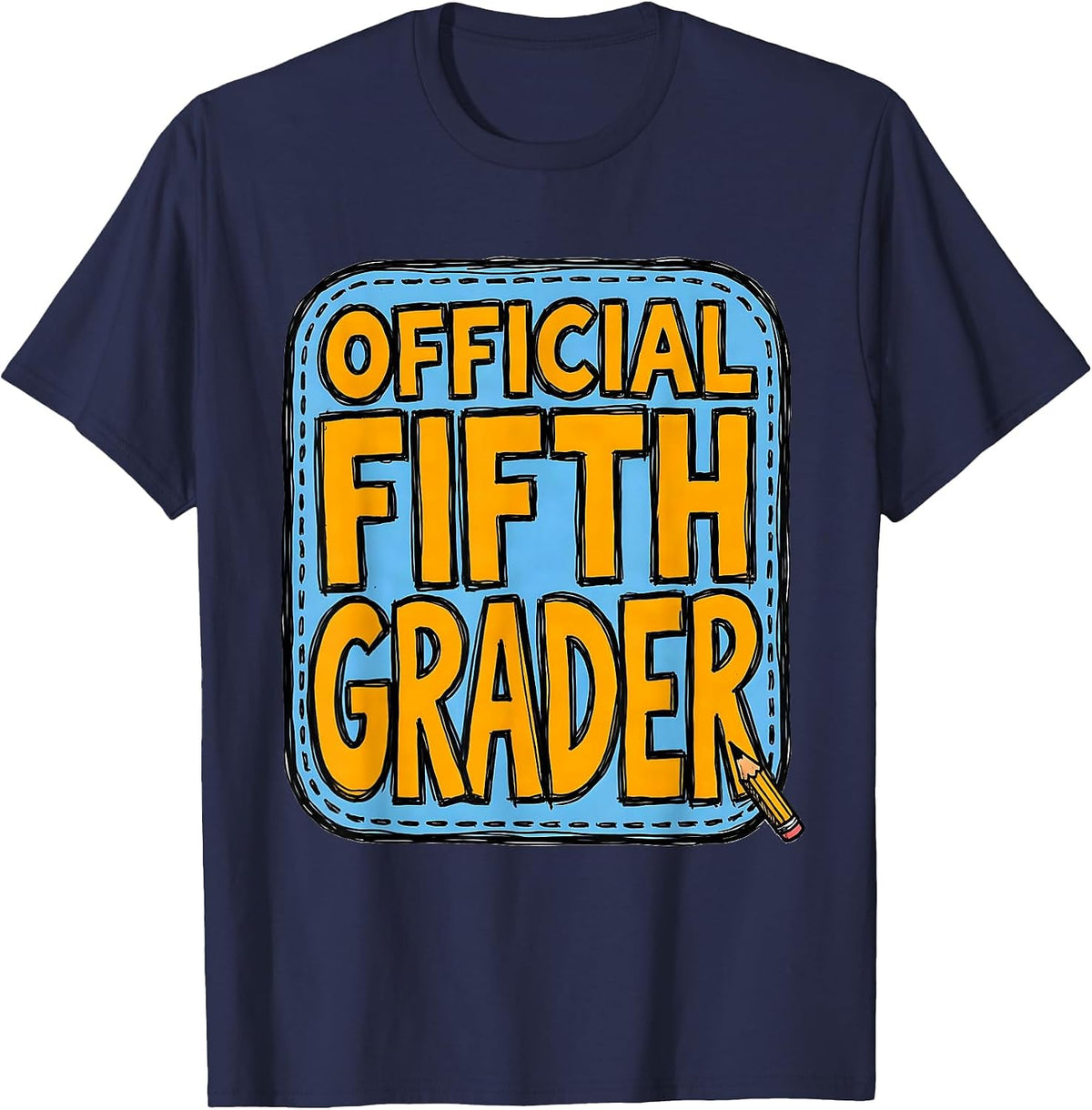 Men's Official Fifth Grader Back To School Kids Teacher First Day T-Shirt - Navy Blue