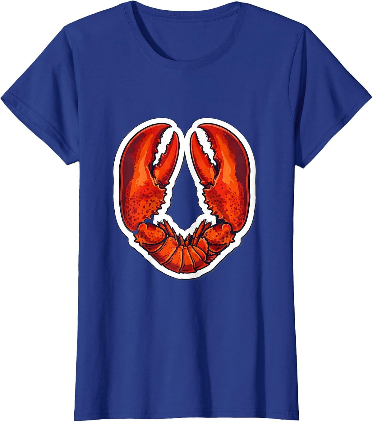 Women's Crossed Lobster Claws Graphic Design T-Shirt - Royal Blue