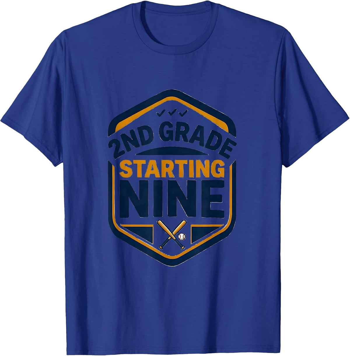 Men's 2nd Grade Starting Nine Back To School Baseball Drip T-Shirt - Royal Blue