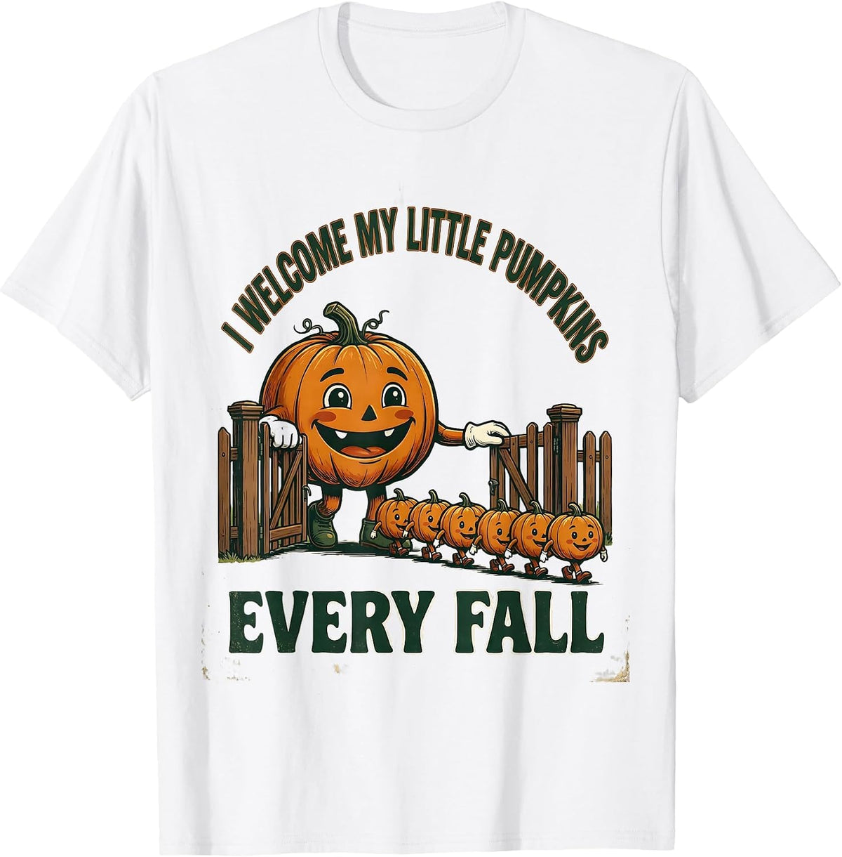 Men's I Welcome My Little Pumpkins Every Fall Teacher T-Shirt - White