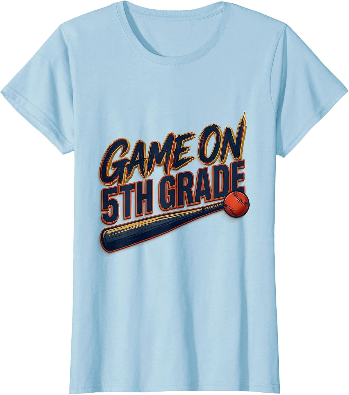 Game On 5th Grade Sign Painter Showcard Back To School T-Shirt - Baby Blue