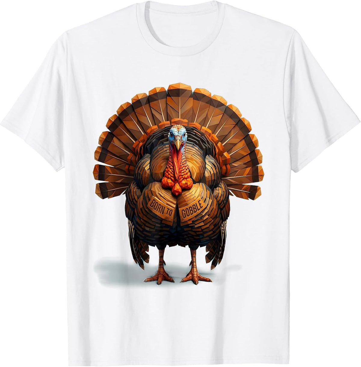 Men's Born to Gobble Funny Turkey Design T-Shirt - White