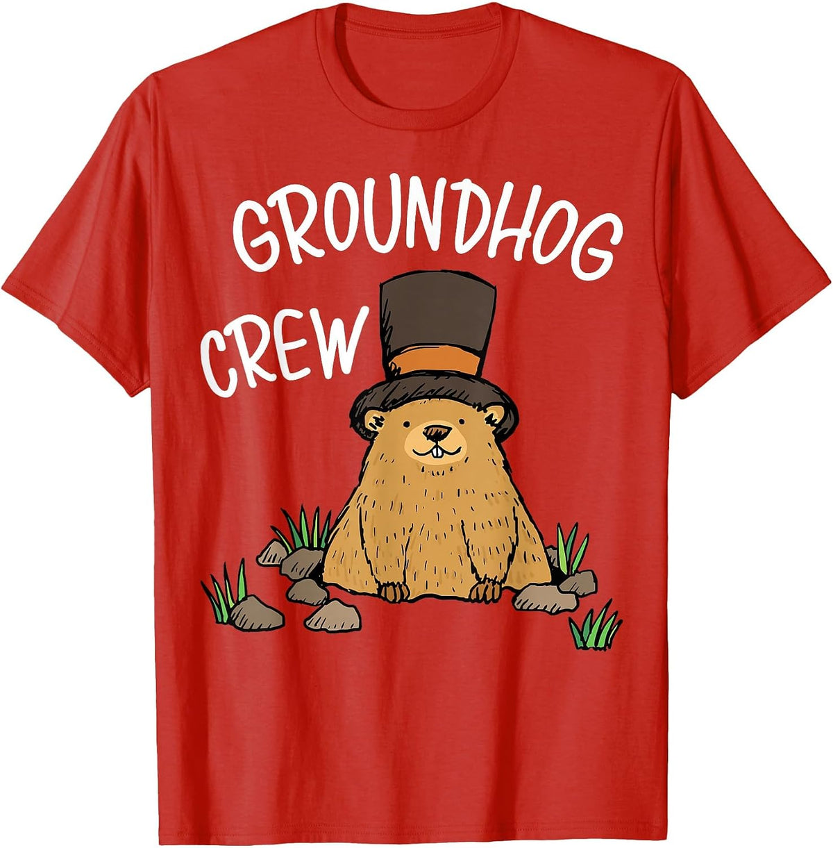 Funny Groundhog Day Groundhog Crew for Kids T-Shirt - Red