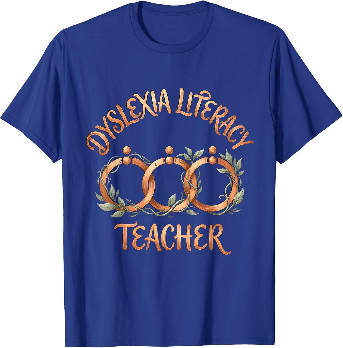 Dyslexia Literacy Teacher Boho Typography SPED Teacher T-Shirt - Royal Blue