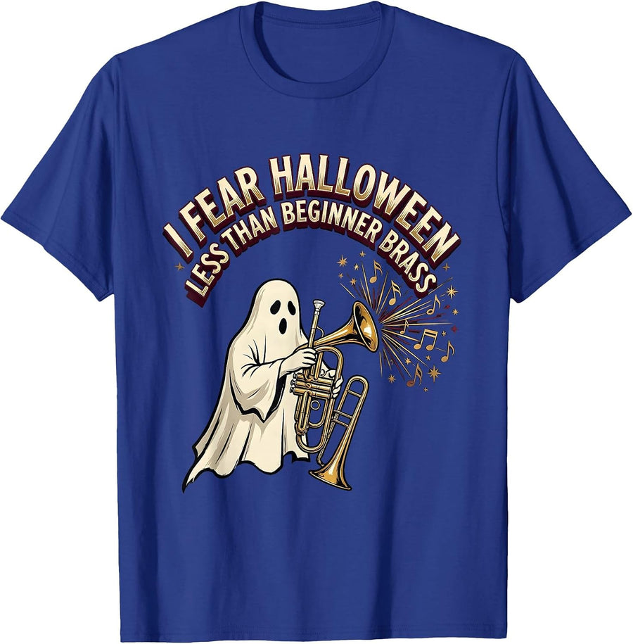 I Fear Halloween Less Than Beginner Brass Music Teacher T-Shirt - Royal Blue