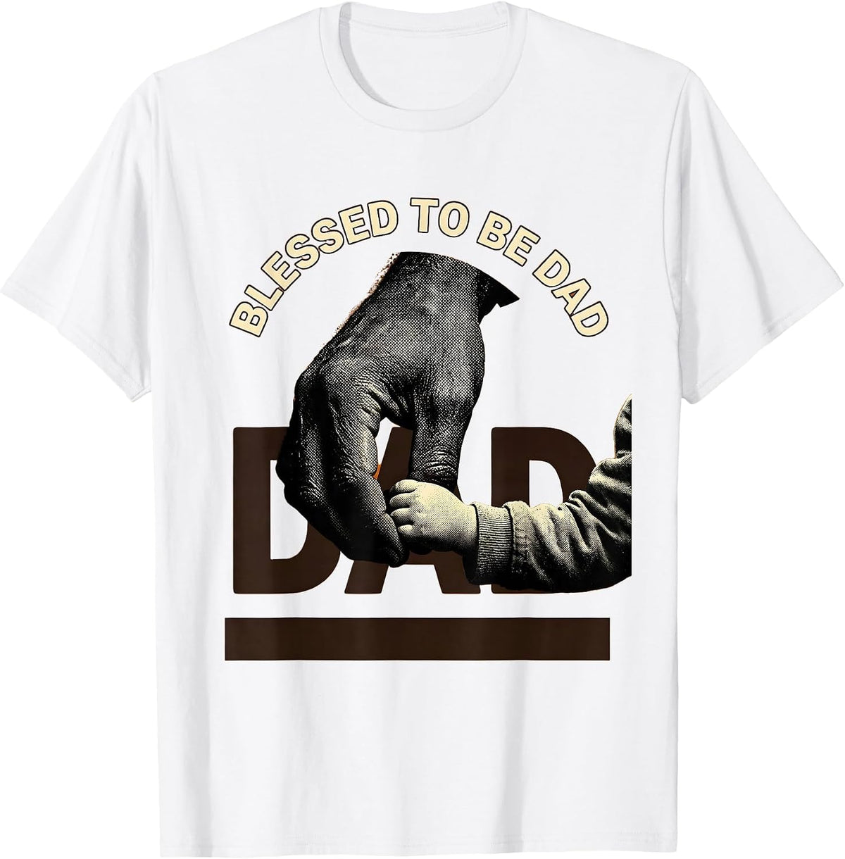 Men's Blessed to Be Dad Fatherhood Design T-Shirt - White
