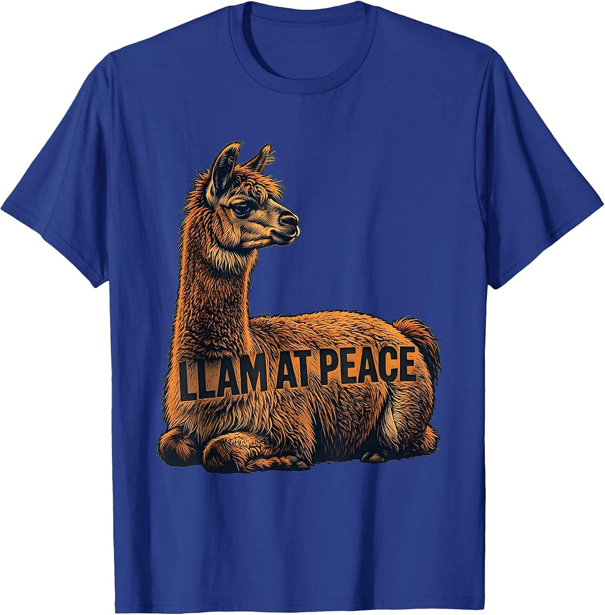 Men's Llam At Peace Funny Alpaca Humor Casual Gift T-Shirt - Royal Blue