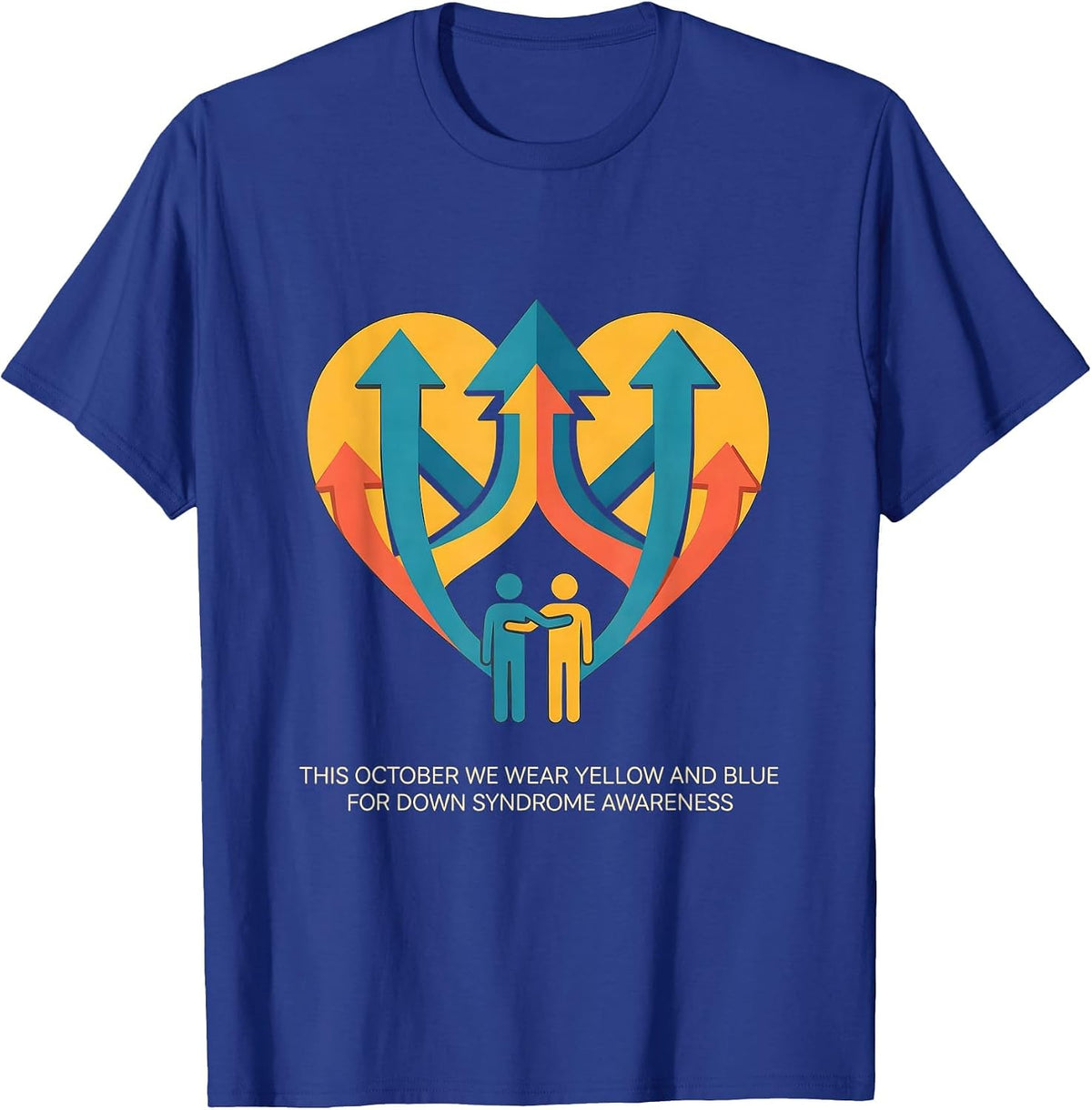 Men's This October We Wear Yellow Blue Down Syndrome Awareness T-Shirt - Royal Blue