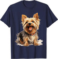 Yorkshire Terrier Yorkie Dog Breed Cute Graphic T-Shirt - Navy Blue