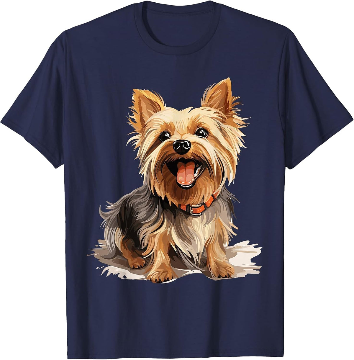 Yorkshire Terrier Yorkie Dog Breed Cute Graphic T-Shirt - Navy Blue