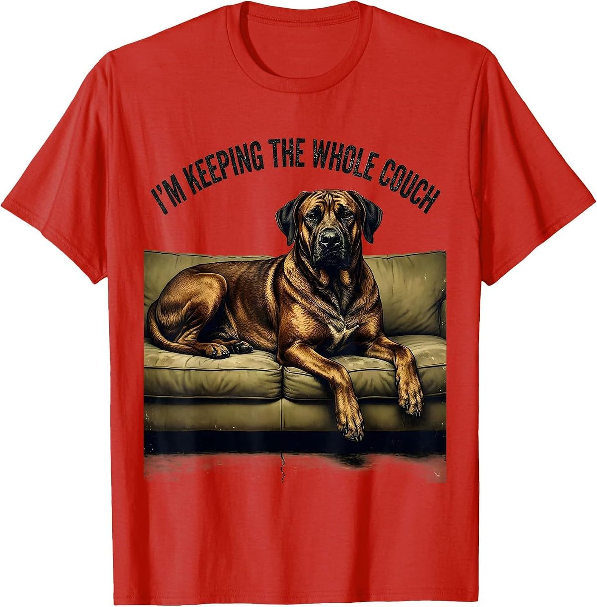 Men's I’m Keeping The Whole Couch Vintage Rhodesian Ridgeback Dog T-Shirt - Red