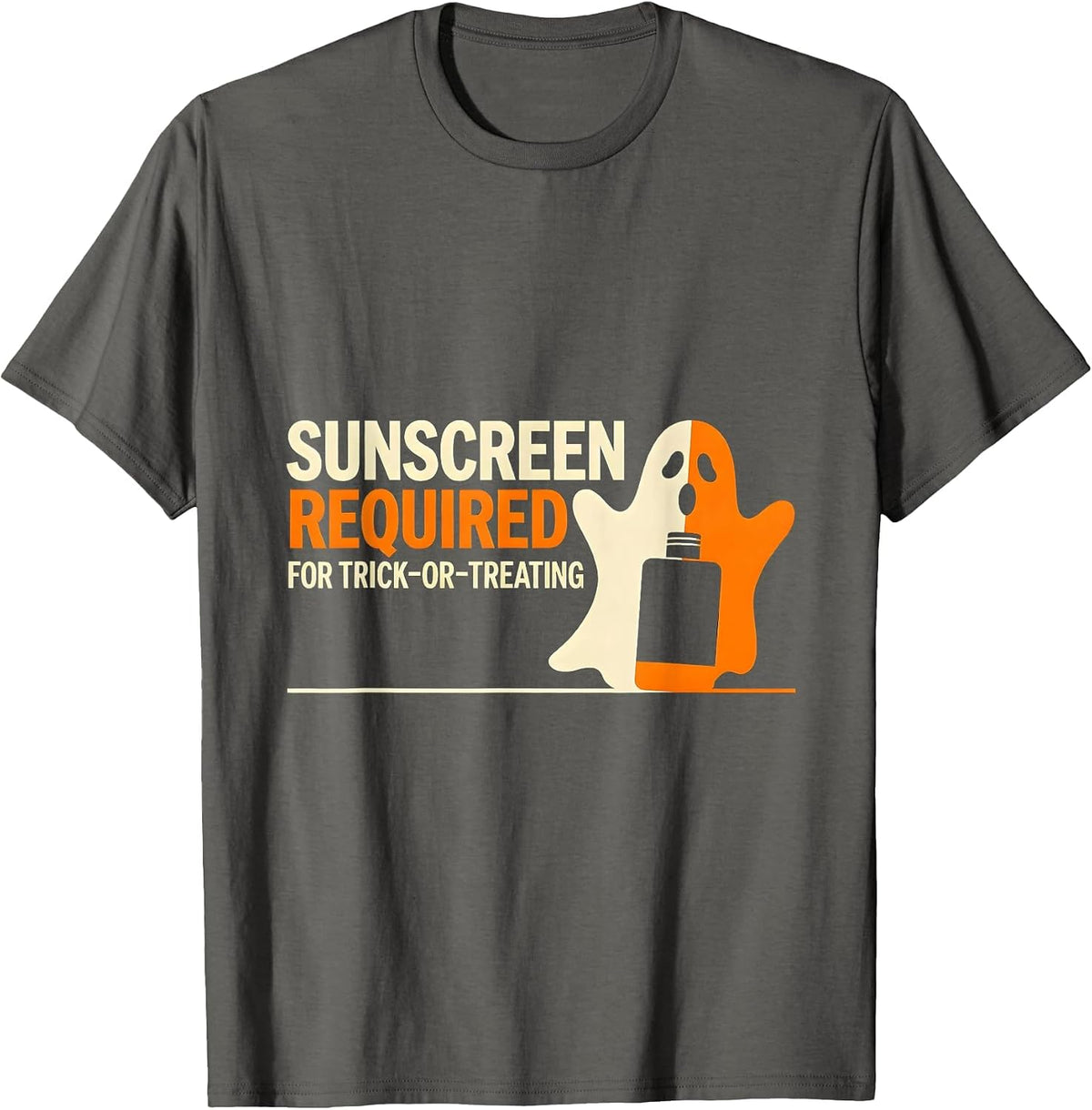 Sunscreen Required For Trick-Or-Treating Dermatology Humor T-Shirt - Asphalt Grey