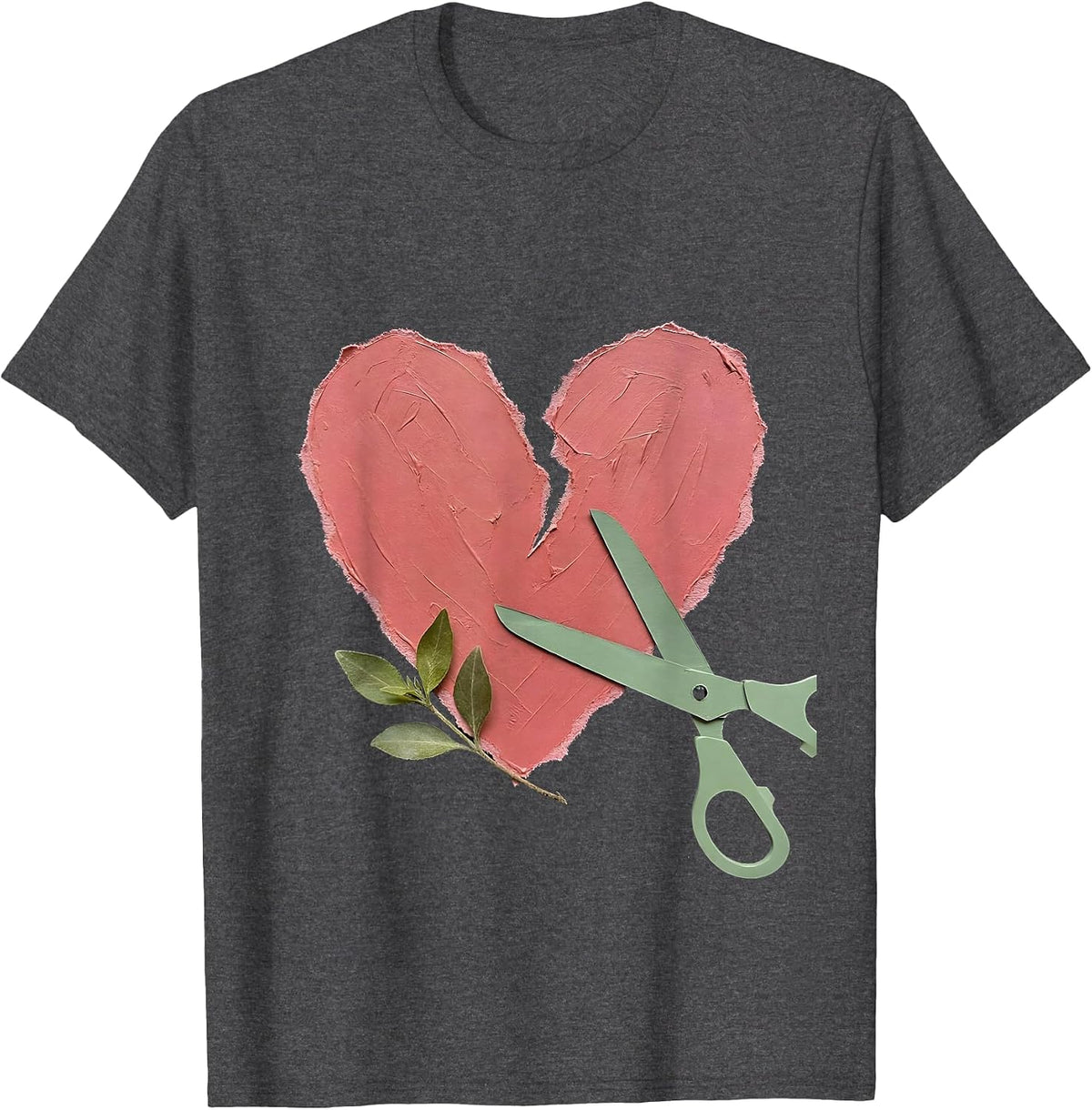 Preschool Teacher Construction Paper Heart Design T-Shirt - Dark Heather Grey