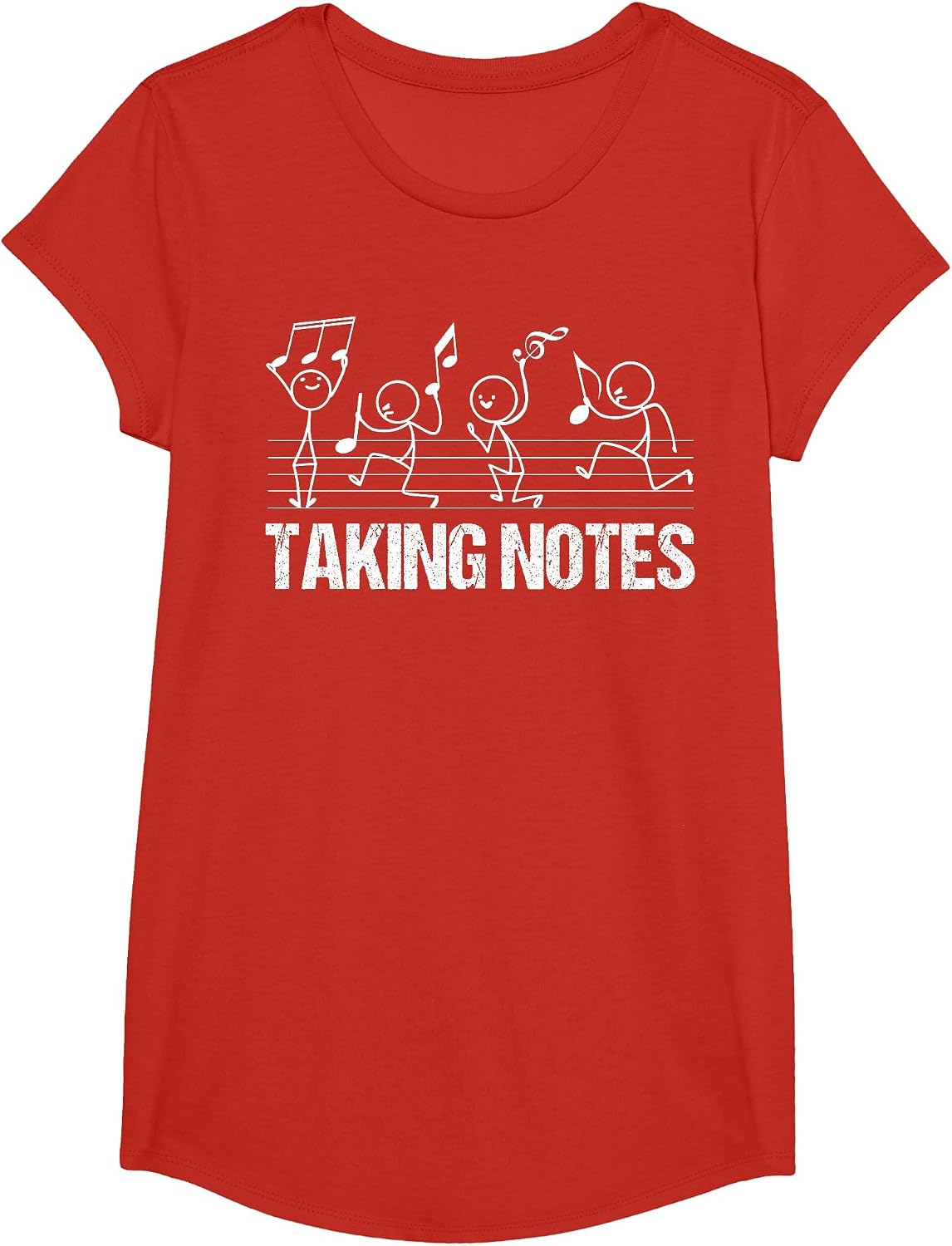 Retro Vintage Musical Taking Notes Teachers Funny Music Love T-Shirt - Girls Red