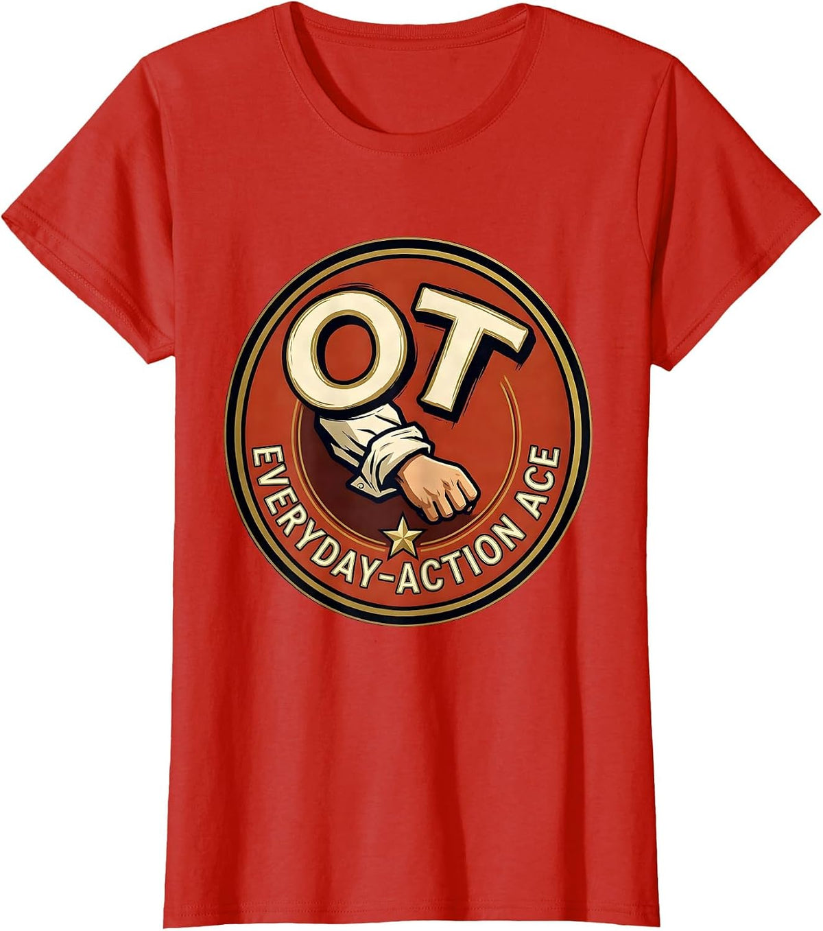 OT Everyday-Action Ace Occupational Therapy Professional T-Shirt - Red