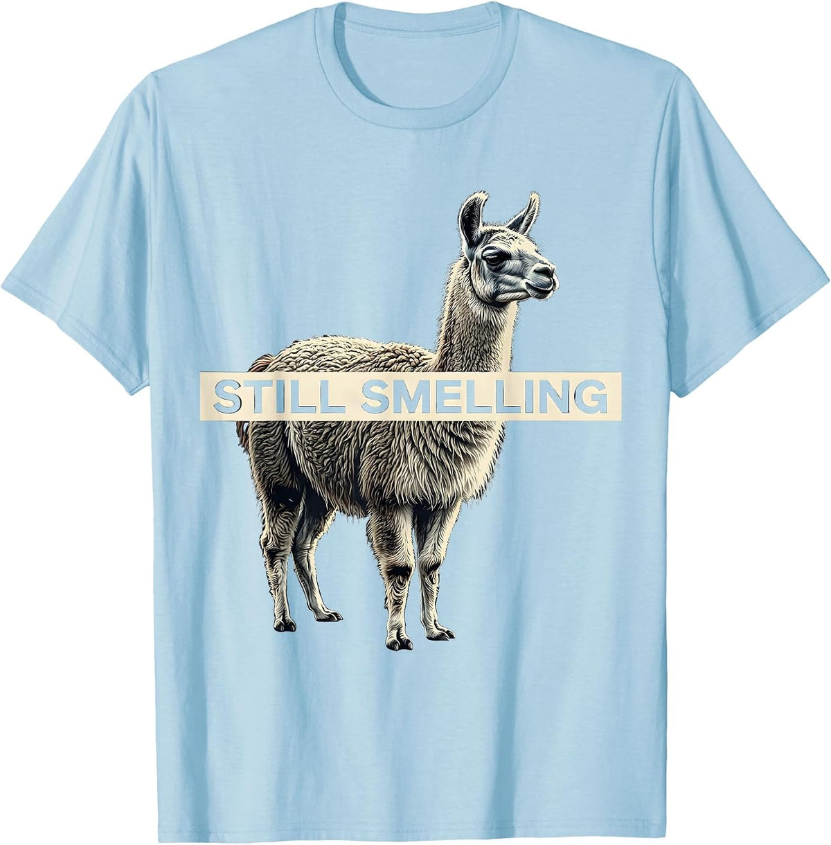 Men's Still Smelling Funny Llama Alpaca Lover Gift T-Shirt - Baby Blue