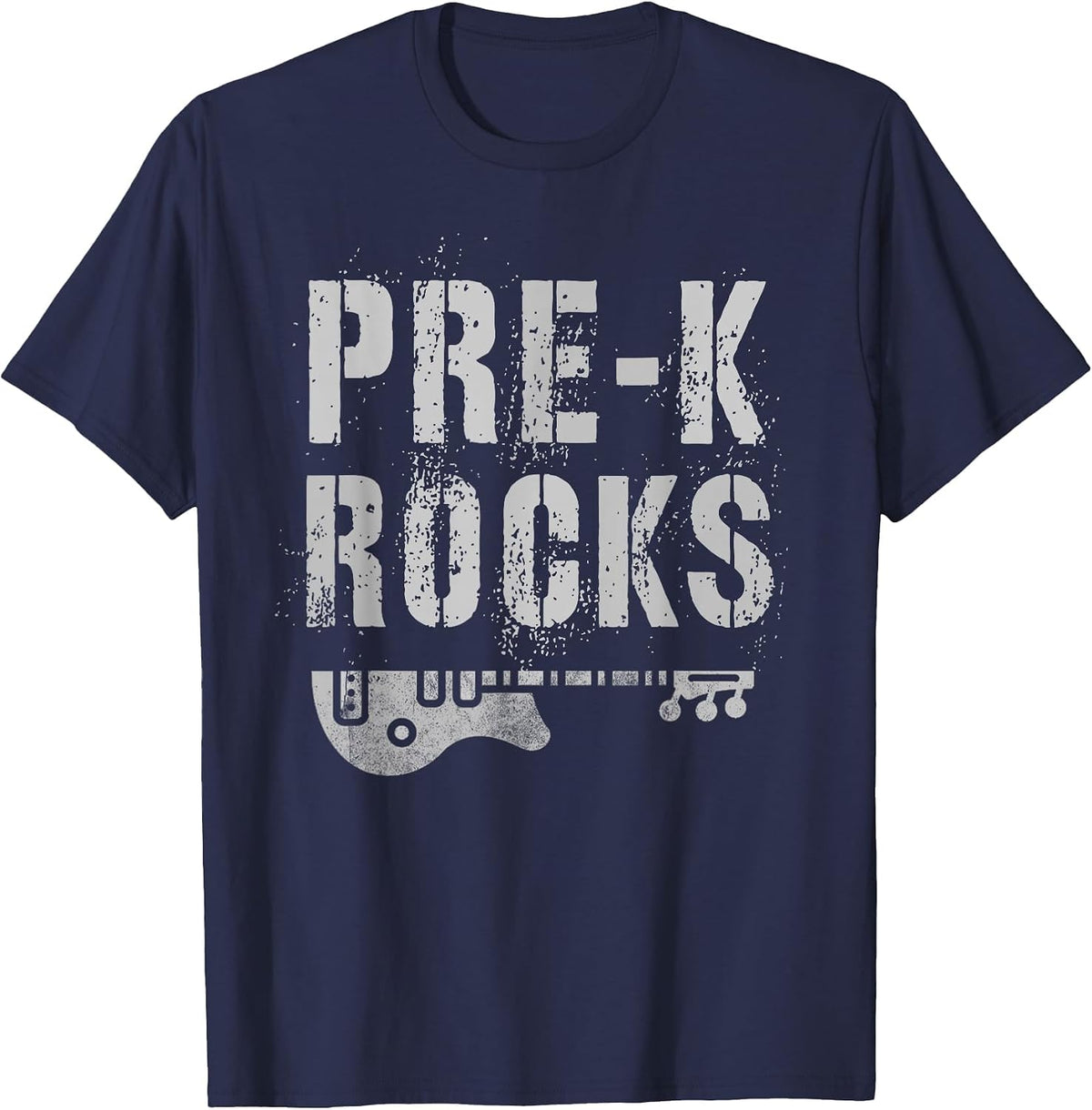 PRE-K Rocks Teacher Cute Little Rockstar Team Ready to Crush T-Shirt - Navy Blue