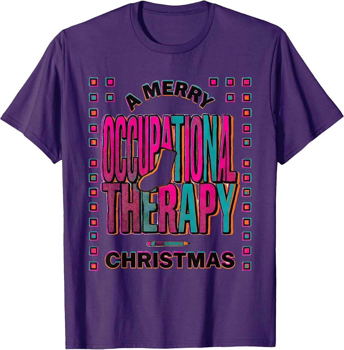 A Merry Occupational Therapy Christmas Playful OT Humor T-Shirt - Purple
