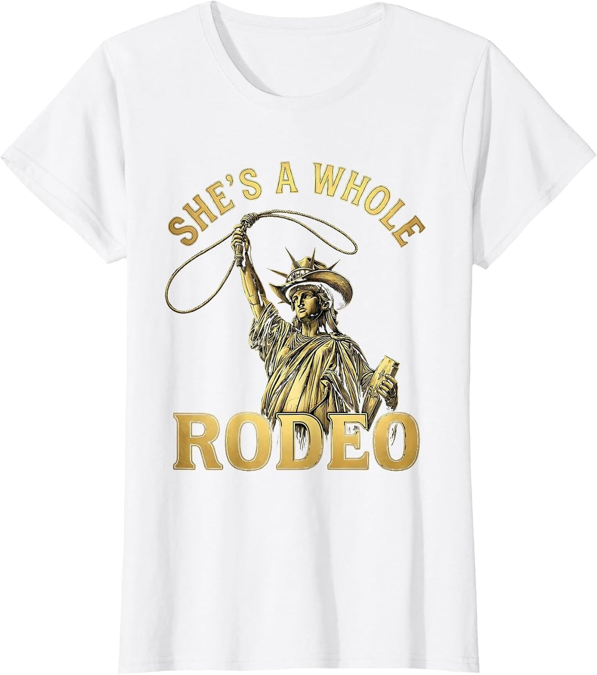 She's a Whole Rodeo White Cowgirl Design T-Shirt - White