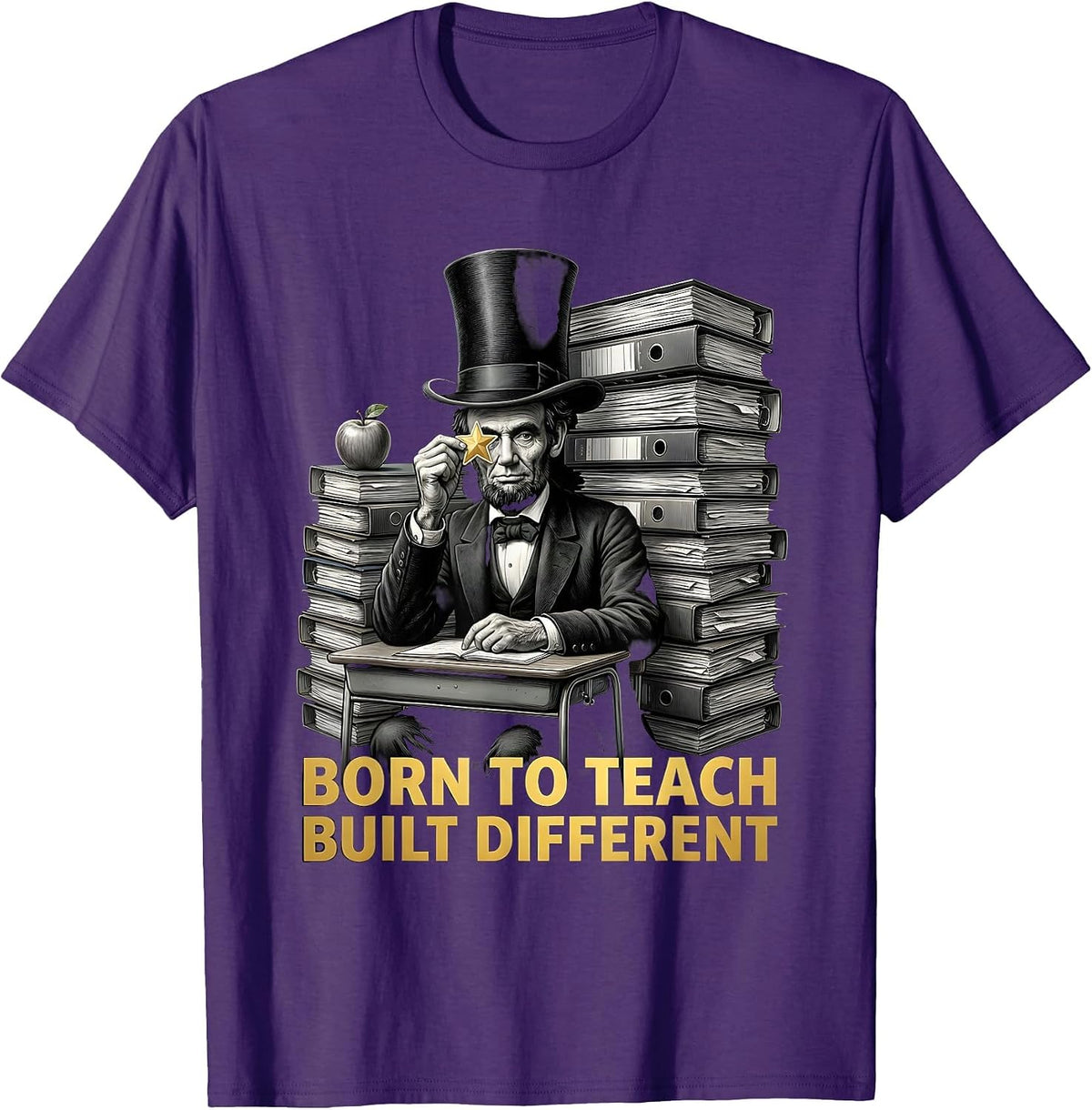 Men's Born to Teach Built Different Sped Teacher Design T-Shirt - Purple