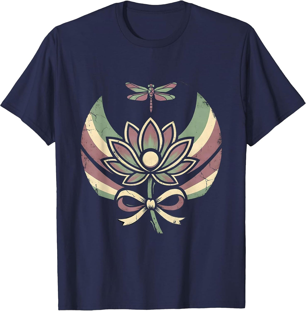 Men's Autism Awareness Meditation Aurora Borealis Design T-Shirt - Navy Blue