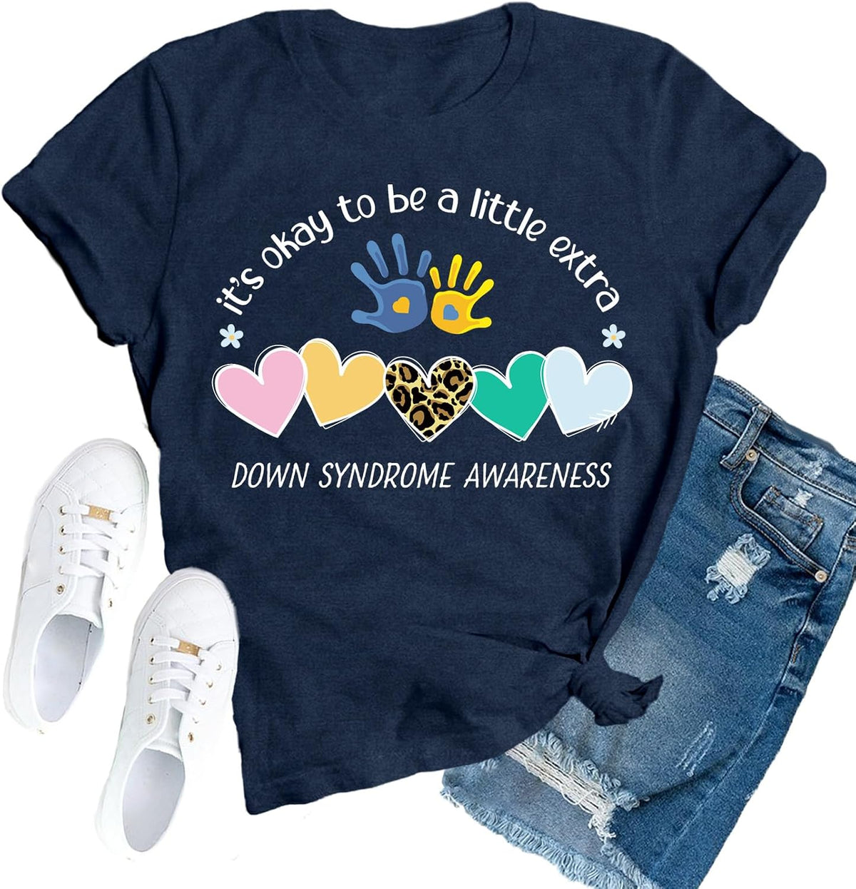 Down Syndrome Awareness Shirts for Women World Down Syndrome Day Tee - Blue