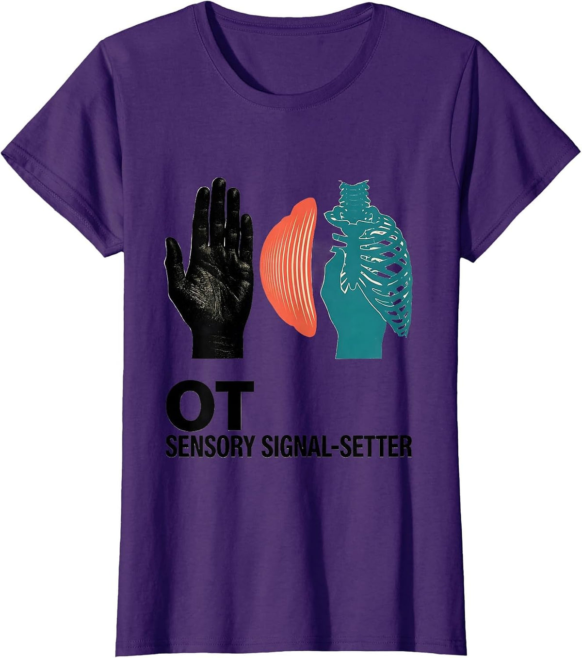 Women's OT, Sensory Signal-Setter Occupational Therapy Back T-Shirt - Purple