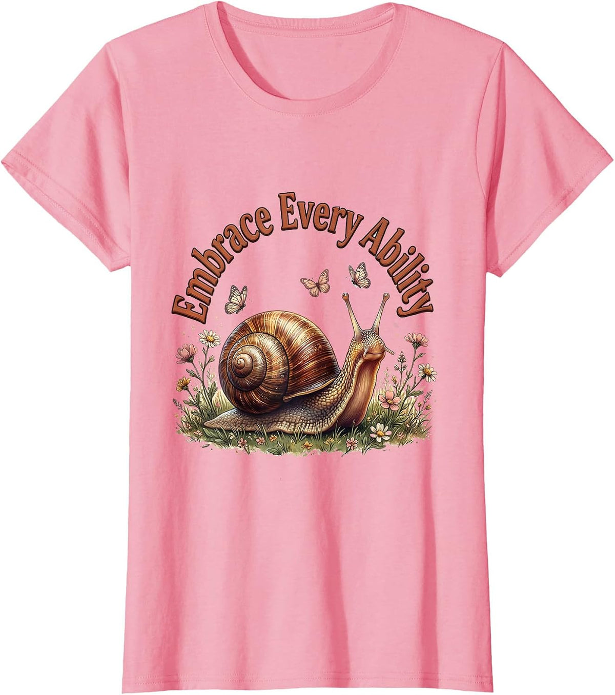 Women's Embrace Every Ability Down Syndrome Awareness Design T-Shirt - Pink