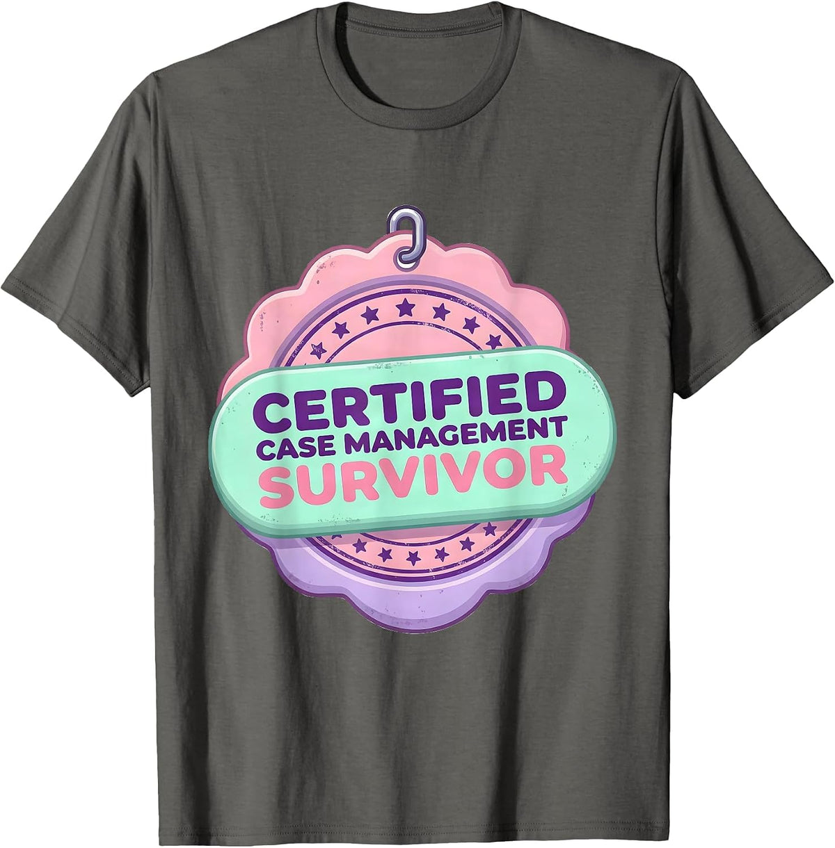 Certified Case Management Survivor Cute Kawaii SPED Teacher T-Shirt - Asphalt Grey
