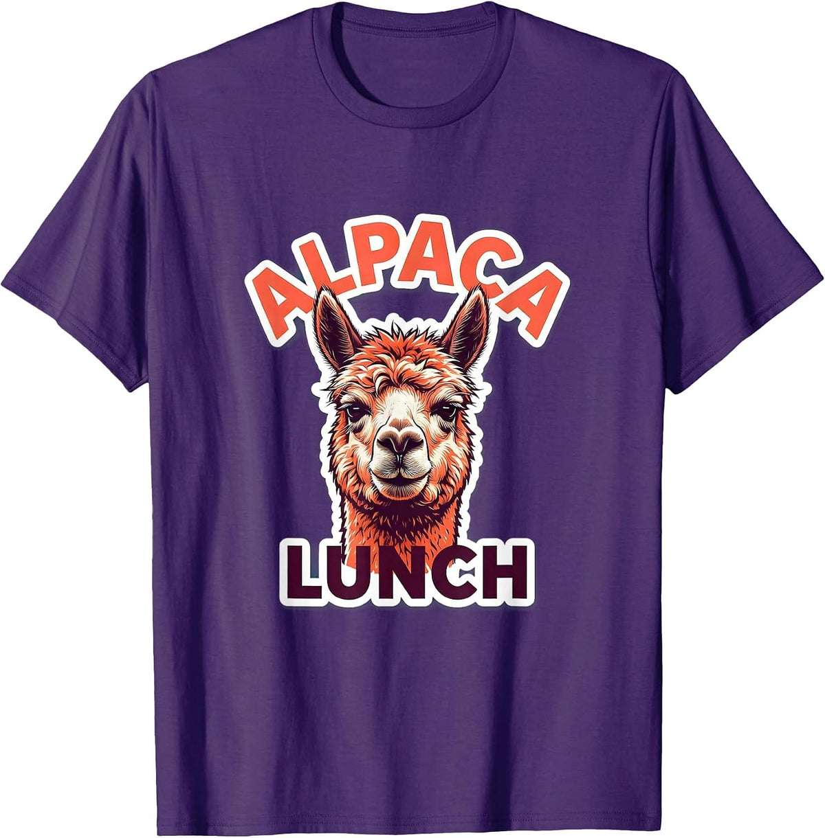 Alpaca Lunch Funny Alpaca Squad Humor Sticker Style T-Shirt - Purple