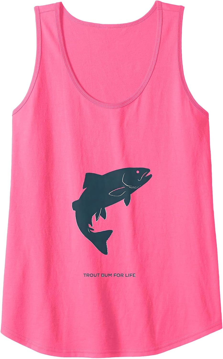 Trout Bum For Life Fly Fishing Design Tank Top - Neon Pink