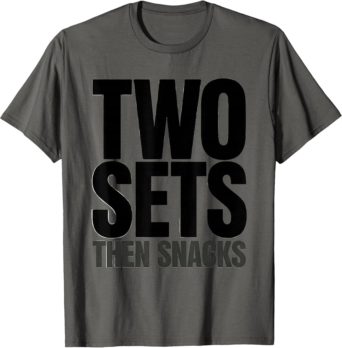 Men's Two Sets Then Snacks Funny Guinea Pig Weightlifting Gym Meme T-Shirt - Asphalt Grey